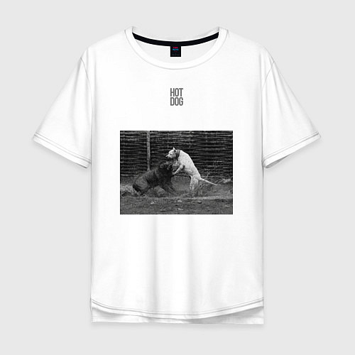 Мужская футболка оверсайз HOTDOG-SVORA / Белый – фото 1