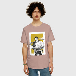 Футболка оверсайз мужская Стильный Ями, цвет: пыльно-розовый — фото 2