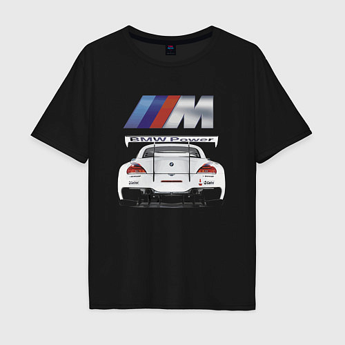 Мужская футболка оверсайз BMW Power Motorsport / Черный – фото 1