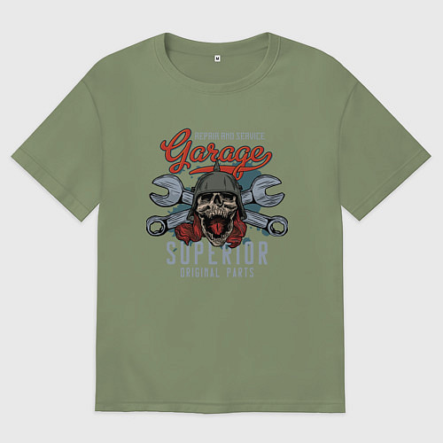 Мужская футболка оверсайз Garage superior / Авокадо – фото 1