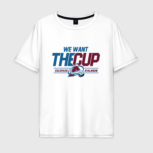 Мужская футболка оверсайз Colorado Avalanche we want the cup Колорадо Эвелан / Белый – фото 1