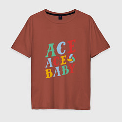 Футболка оверсайз мужская Ace Ace Baby, цвет: кирпичный
