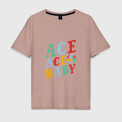 Мужская футболка оверсайз Ace Ace Baby / Пыльно-розовый – фото 1