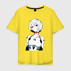 Мужская футболка оверсайз Рей Аянами Rei Ayanami Ева Евангелион