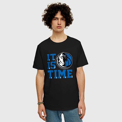 Мужская футболка оверсайз It Is Dallas Mavericks Time Даллас Мэверикс / Черный – фото 3