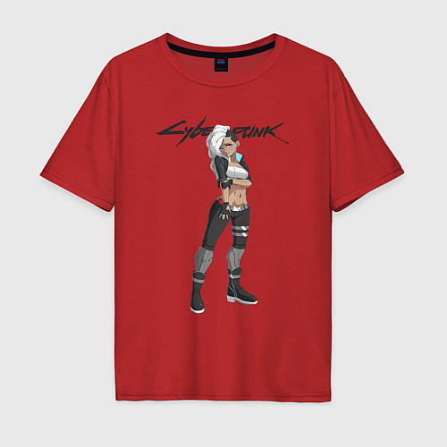 Мужская футболка оверсайз Vi cyberpunk 2077 / Красный – фото 1