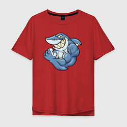 Мужская футболка оверсайз Акула с бицухой shark