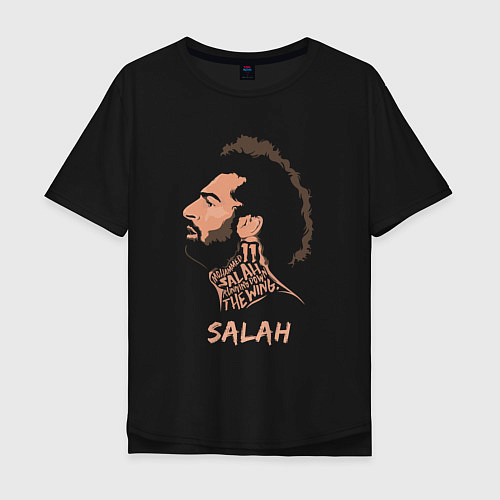 Мужская футболка оверсайз Мохаммед Салах, Mohamed Salah / Черный – фото 1