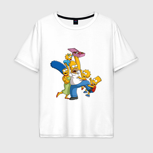 Мужская футболка оверсайз Simpsons donuts / Белый – фото 1
