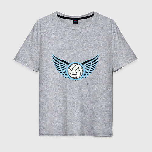 Мужская футболка оверсайз Volleyball Wings / Меланж – фото 1