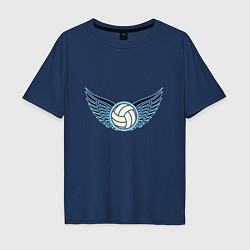 Футболка оверсайз мужская Volleyball Wings, цвет: тёмно-синий