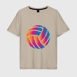 Футболка оверсайз мужская Ball Volleyball, цвет: миндальный