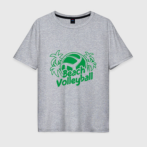 Мужская футболка оверсайз Beach - Volleyball / Меланж – фото 1