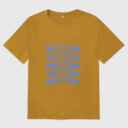 Мужская футболка оверсайз Volleyball Day / Горчичный – фото 1