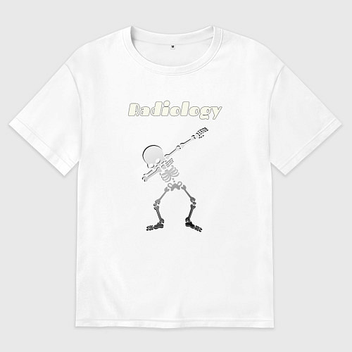 Мужская футболка оверсайз Скелет Radiology / Белый – фото 1