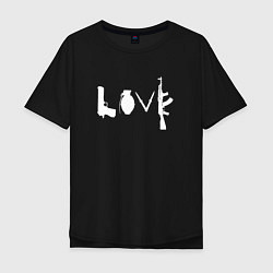 Мужская футболка оверсайз Banksy LOVE Weapon