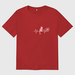 Мужская футболка оверсайз Кардио котик