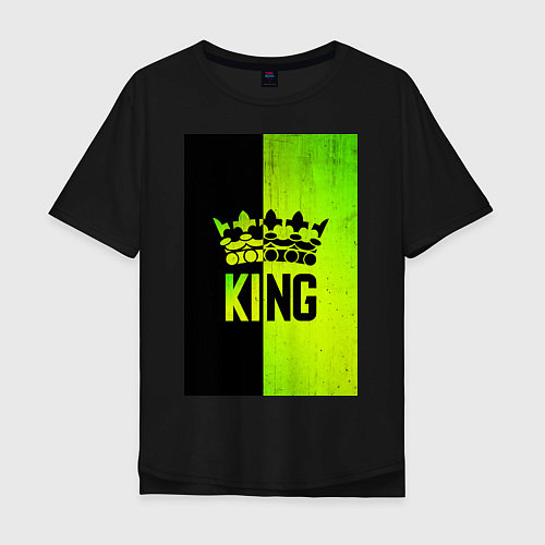 Мужская футболка оверсайз Надпись KING / Черный – фото 1