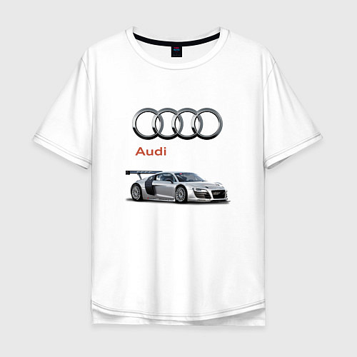 Мужская футболка оверсайз Audi Germany / Белый – фото 1