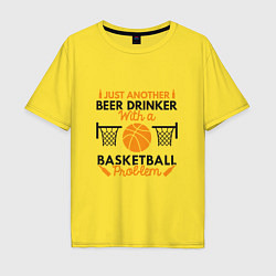 Футболка оверсайз мужская Basketball & Beer, цвет: желтый