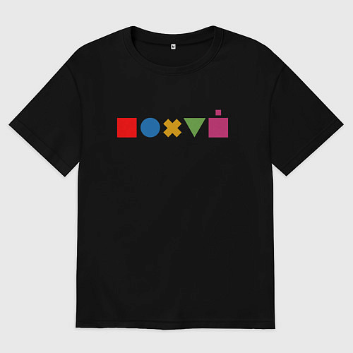 Мужская футболка оверсайз Шифровка / Черный – фото 1