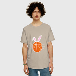 Футболка оверсайз мужская Basketball Bunny, цвет: миндальный — фото 2