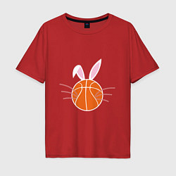 Футболка оверсайз мужская Basketball Bunny, цвет: красный