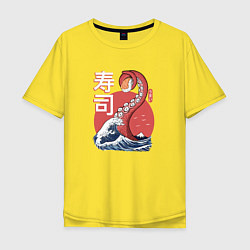 Мужская футболка оверсайз Kraken Kawaii Sushi