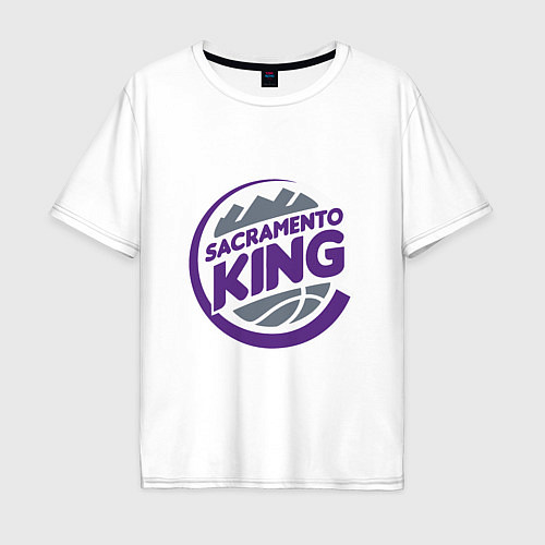 Мужская футболка оверсайз Sacramento King / Белый – фото 1