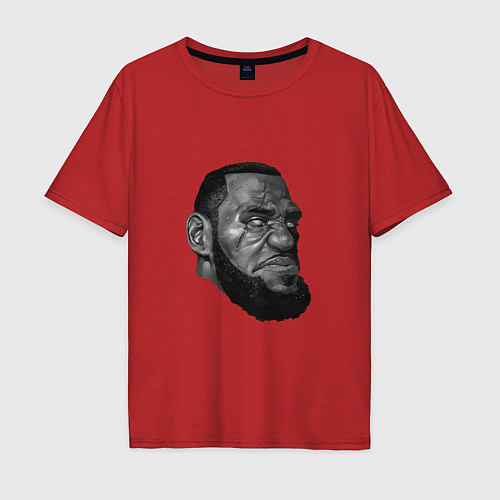 Мужская футболка оверсайз Angry LeBron / Красный – фото 1