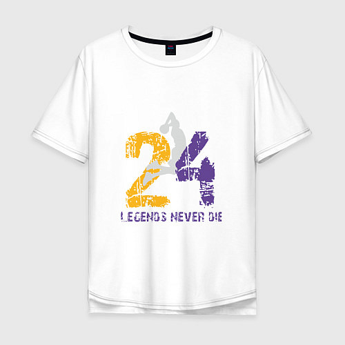 Мужская футболка оверсайз Kobe Never Die - 24 / Белый – фото 1