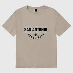 Футболка оверсайз мужская San Antonio Basketball, цвет: миндальный