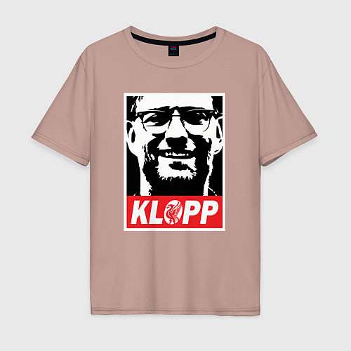 Мужская футболка оверсайз Klopp / Пыльно-розовый – фото 1