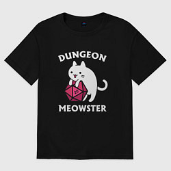 Футболка оверсайз мужская Dungeon Meowster, цвет: черный