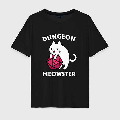 Мужская футболка оверсайз Dungeon Meowster / Черный – фото 1