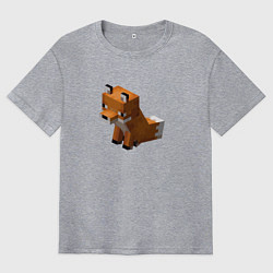 Футболка оверсайз мужская Милая лиса из Майнкрафта, цвет: меланж