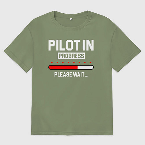 Мужская футболка оверсайз Pilot In Progress / Авокадо – фото 1