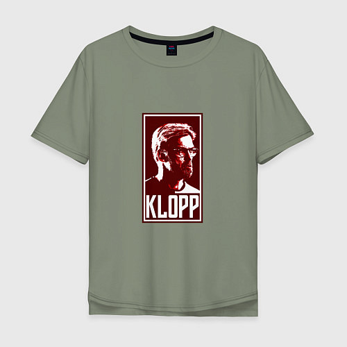 Мужская футболка оверсайз Klopp - Liverpool / Авокадо – фото 1