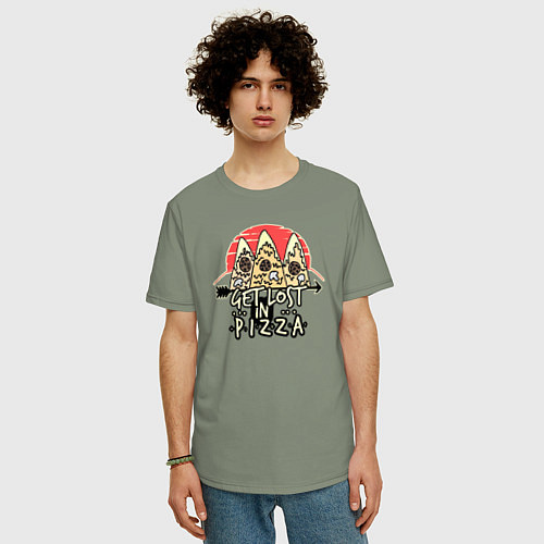Мужская футболка оверсайз Пицца и Горы / Авокадо – фото 3