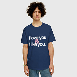 Футболка оверсайз мужская Love You - Like You, цвет: тёмно-синий — фото 2