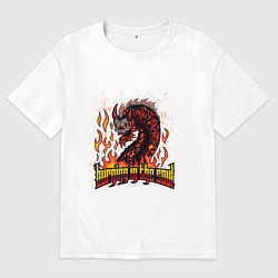 Футболка оверсайз мужская Burning in the soul, цвет: белый