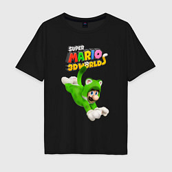 Мужская футболка оверсайз Luigi cat Super Mario 3D World Nintendo