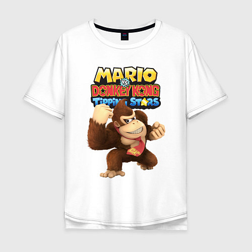 Мужская футболка оверсайз Mario Donkey Kong Nintendo Gorilla / Белый – фото 1