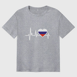 Футболка оверсайз мужская Пульс России, цвет: меланж