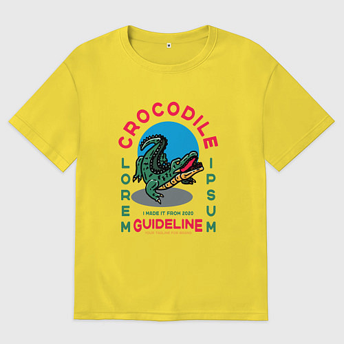 Мужская футболка оверсайз Crocodile Крокодил / Желтый – фото 1
