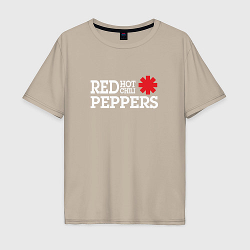 Мужская футболка оверсайз RHCP Logo Red Hot Chili Peppers / Миндальный – фото 1