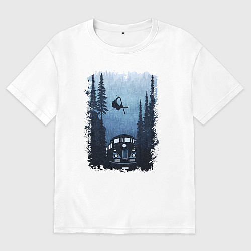 Мужская футболка оверсайз Через Поезд / Белый – фото 1