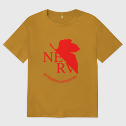 Мужская футболка оверсайз Nerv в Neon Genesis Evangelion