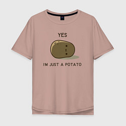 Мужская футболка оверсайз Yes, im just a potato