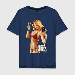 Мужская футболка оверсайз GTA 5 Beach girl